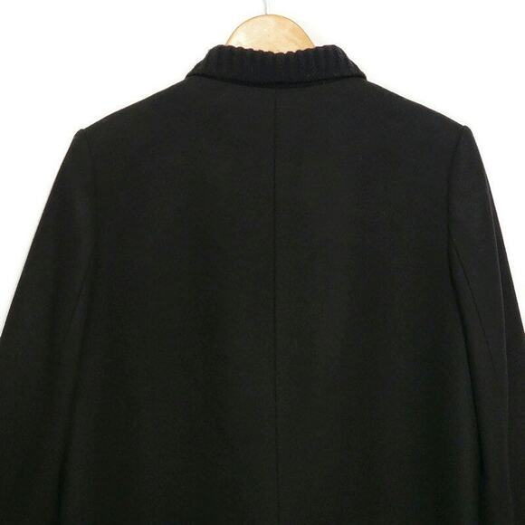 Theory Wool Cashmere Shawl Collar Single Breasted Mid Length Black Coat Size L - Picture 11 of 16